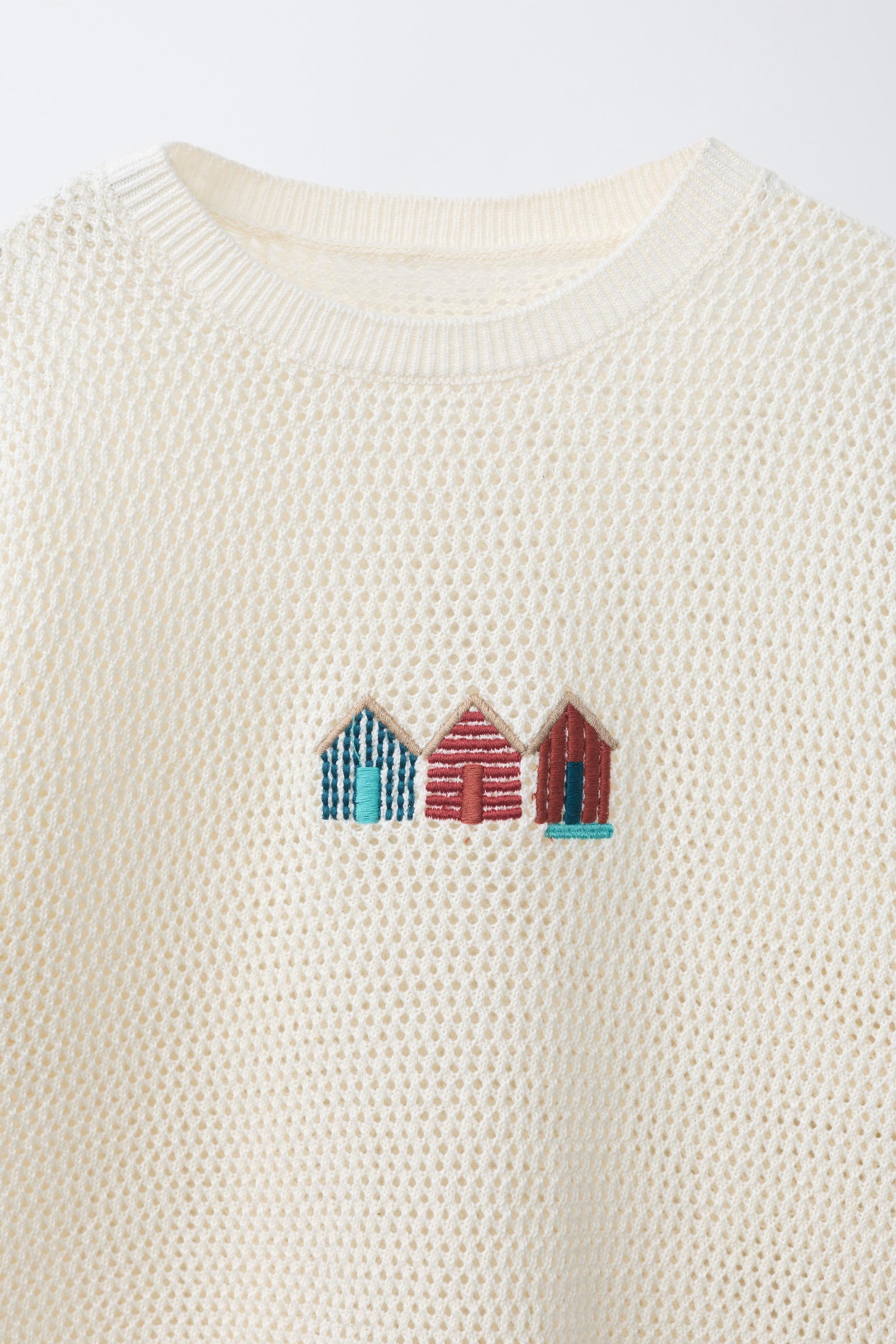 EMBROIDERED HOUSES KNIT T-SHIRT
