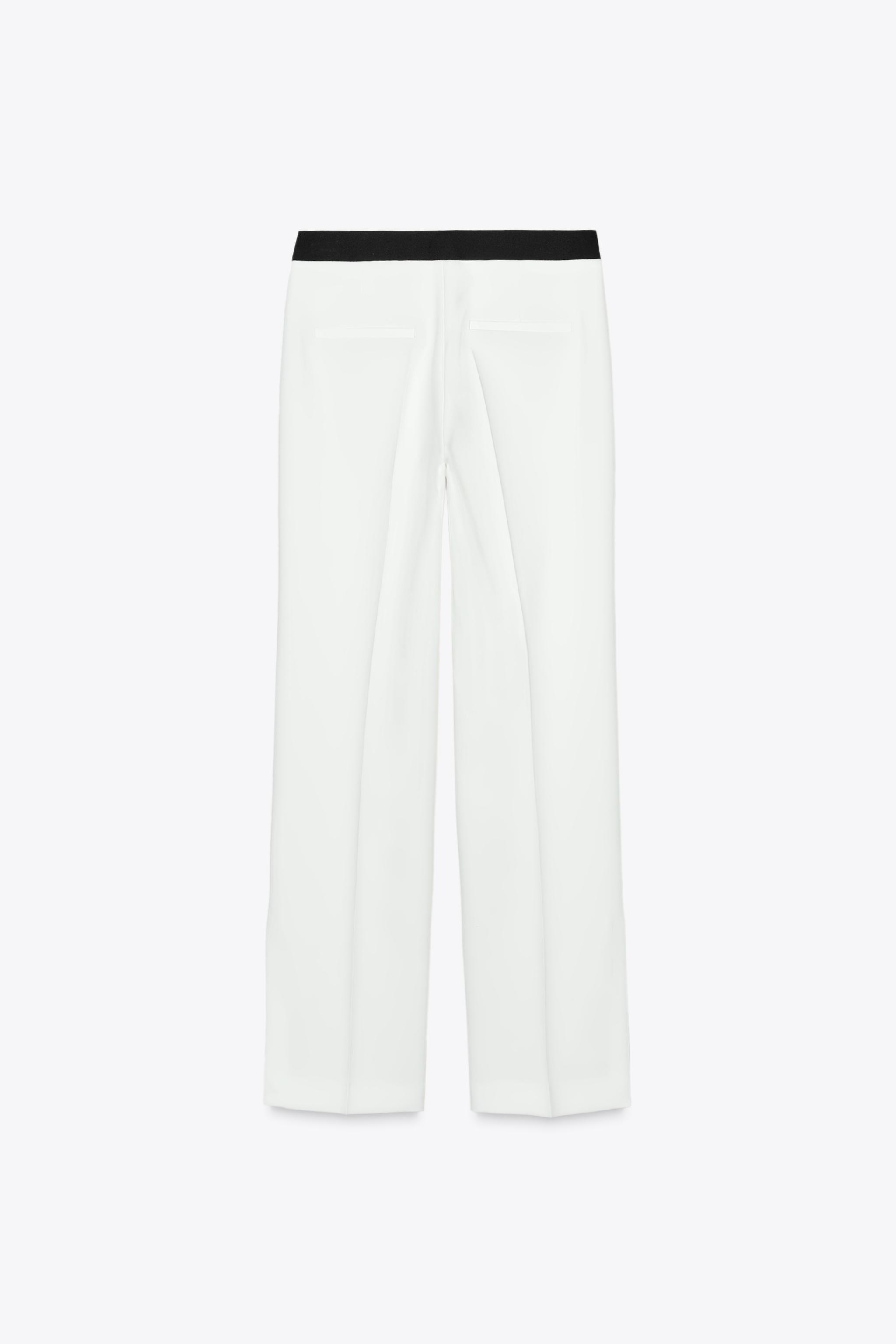 【ZARA】コントラストウエストパンツ | 3329/597/712 COMBINATION WAIST PANTS - Ecru | ZARA United States