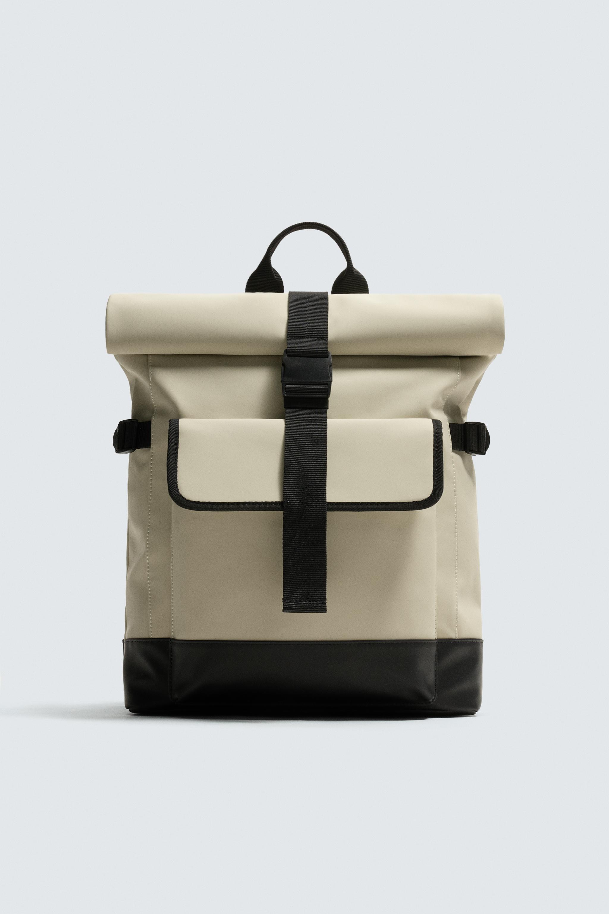 ラバーフィニッシュフラップバックパック - ボーンホワイト | ZARA