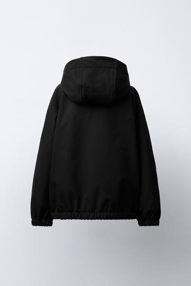WATER-REPELLENT HOODED TECHNICAL JACKET - Black by Zara - Image 3