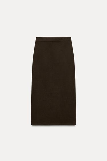 TUBE FLEECE SKIRT - Brown by Zara