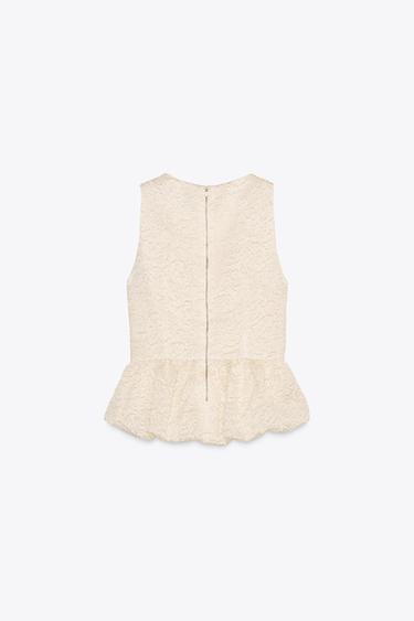 TEXTURED PEPLUM TOP - Cava by Zara - Image 4