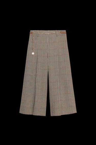 LANGE BERMUDA-SHORTS MIT HAHNENTRITTMUSTER UND GÜRTEL - Bunt von Zara - Bild 0