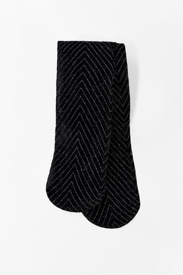 Zara ČARAPE SA METALIZIRANIM NITIMA – Crna