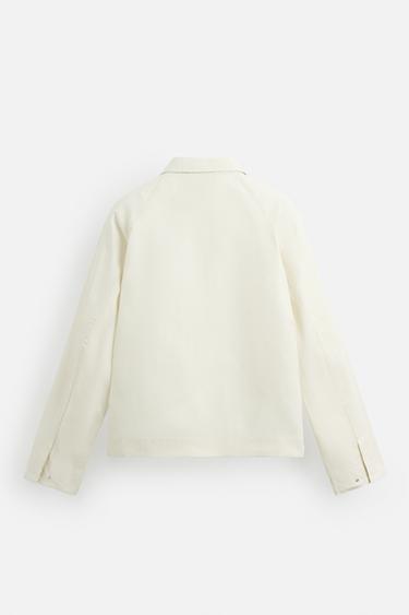 BLOUSON COTON - LIN ÉDITION LIMITÉE - Blanc cassé de Zara - Image 8