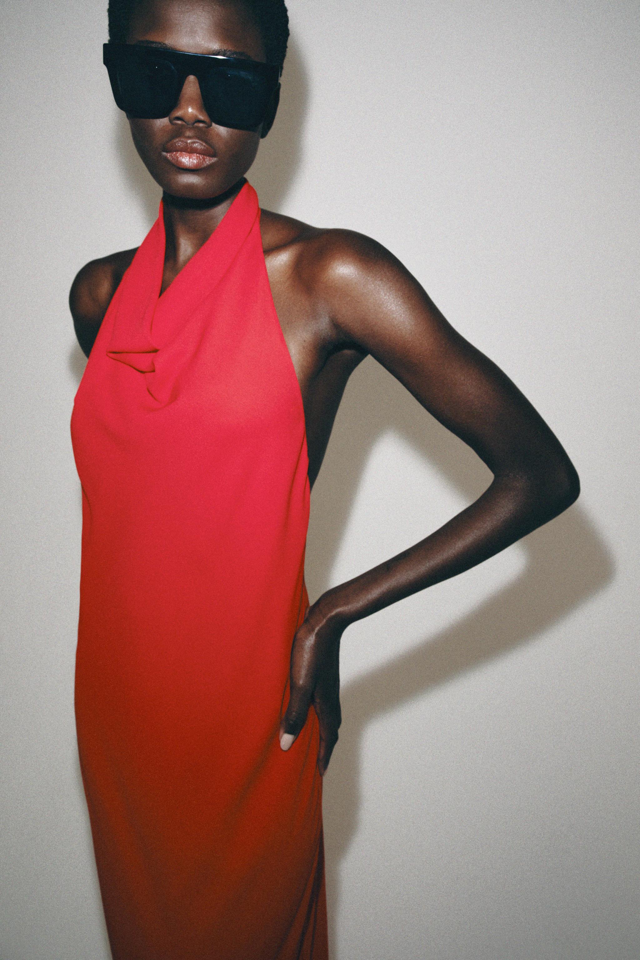 Zara ZW COLLECTION HALTER ELBİSE görsel 4