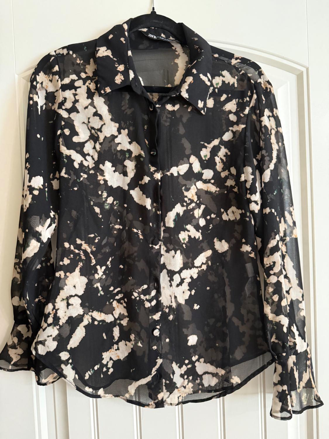 PRINTED SEMI-SHEER SHIRT