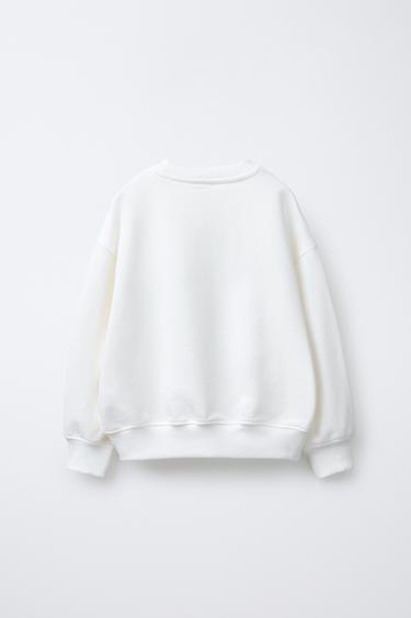 SWEAT À INSCRIPTION FLOQUÉE - Blanc cassé de Zara - Image 1
