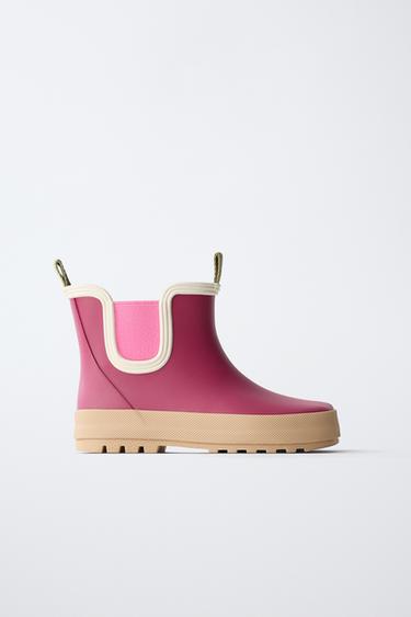 CONTRAST COLOR RAIN BOOTS — Pink 1