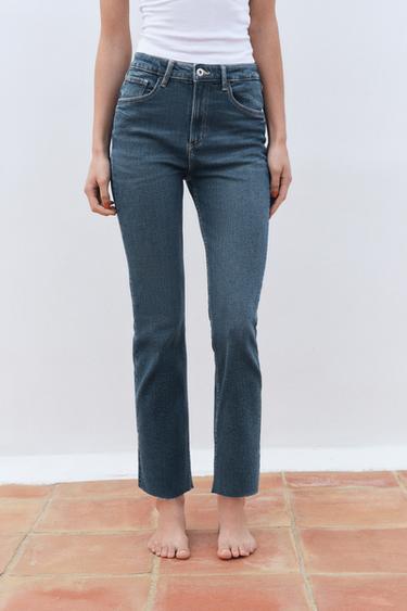 JEAN TRF COURT ÉVASÉ TAILLE HAUTE - Bleu marine de Zara - Image 1