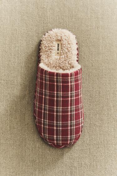 WARM CHECK SLIPPERS - Red by Zara - Image 5