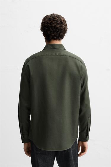 EASY CARE TEXTURED SHIRT - Dark green by Zara - Image 2