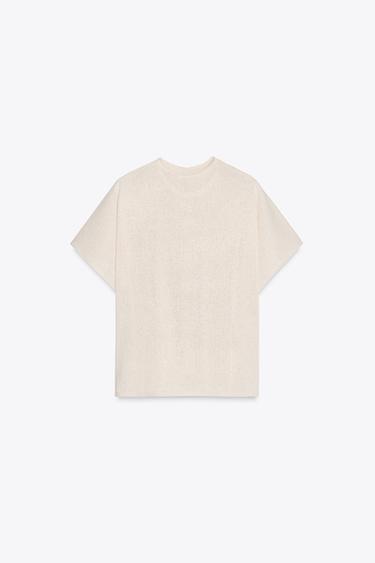 T-SHIRT CAPE RUSTIQUE - Beige clair de Zara - Image 4
