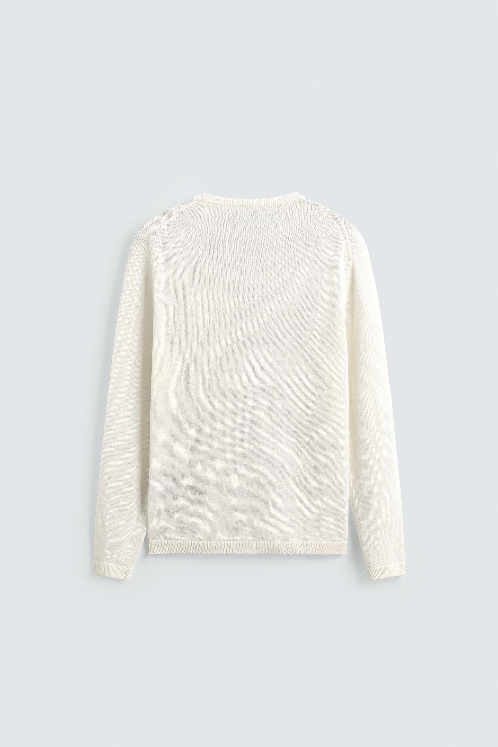 リネン100%レギュラーフィットセーター - ネイビーブルー | ZARA Japan 