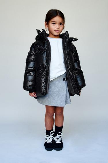 Zara WATER REPELLENT AND WIND RESISTANT DOWN FEATHER PUFFER JACKET - Black