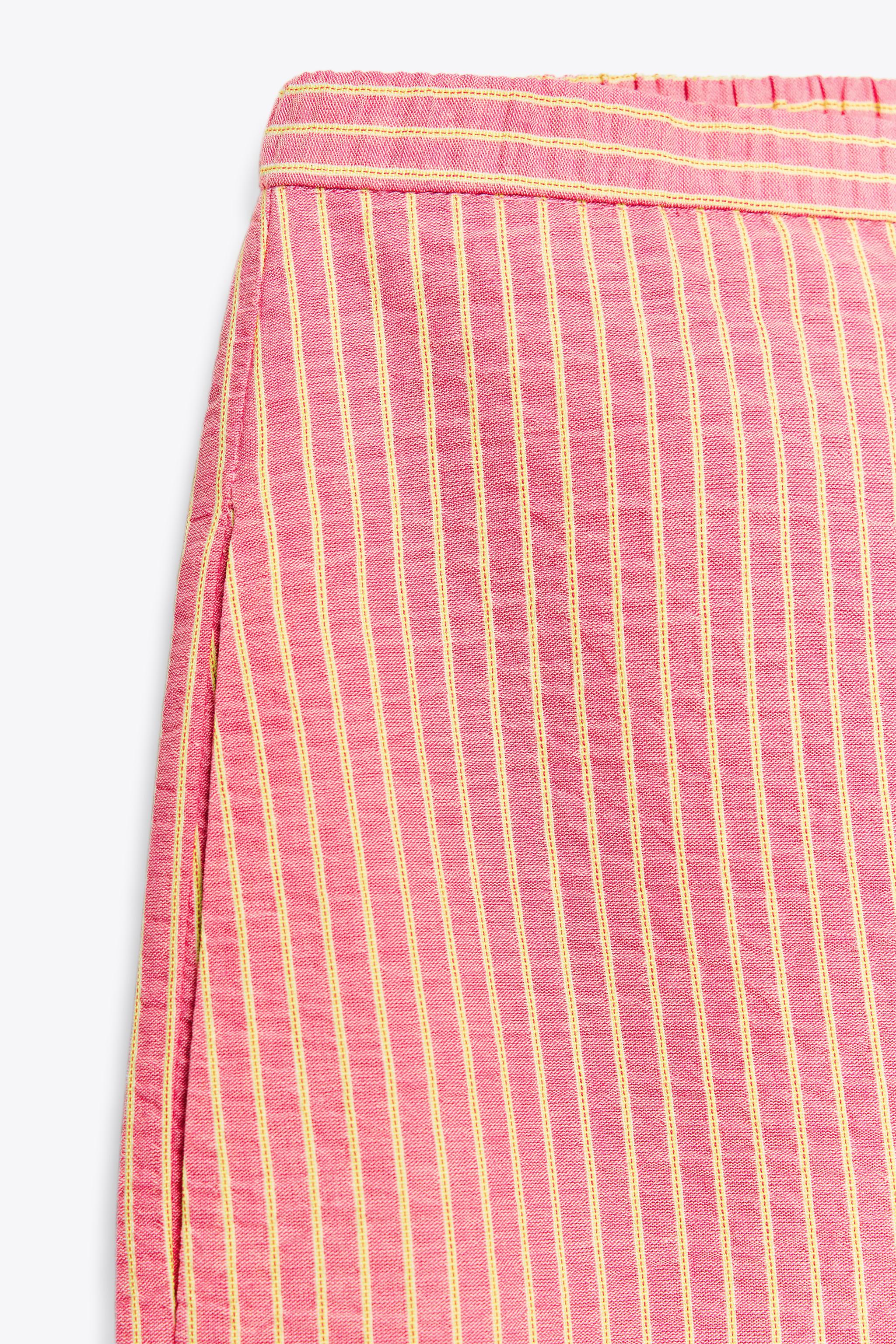 STRIPED WIDE LEG PANTS - Pink | ZARA United States