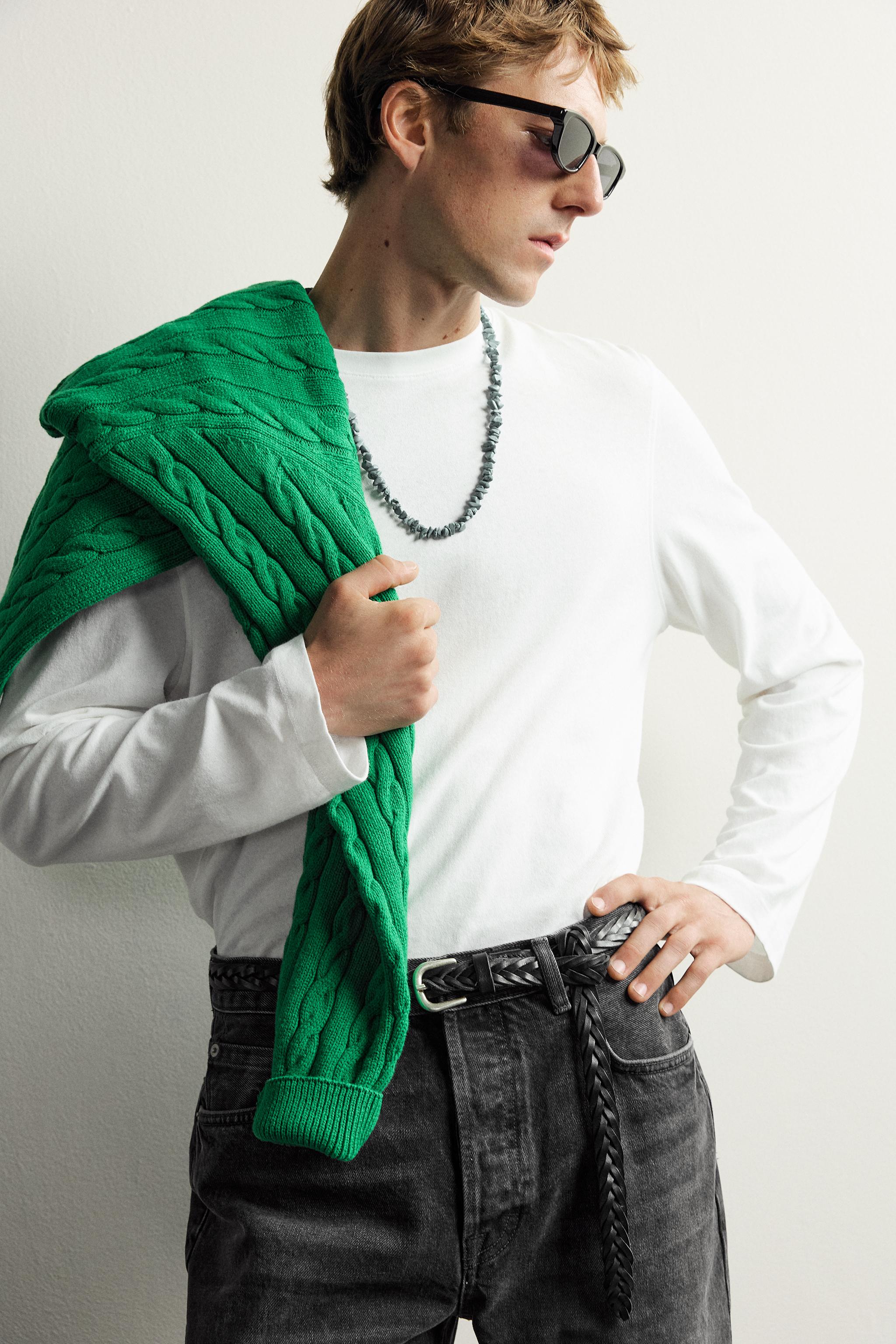 Мужские ремни Zara AARON LEVINE X ZARA BRAIDED LEATHER BELT — фото 2
