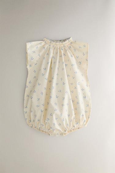 CHILDREN'S FLORAL ROMPER - Cream by Zara