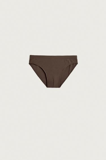 BAÑADOR SLIP - Marrón de Zara
