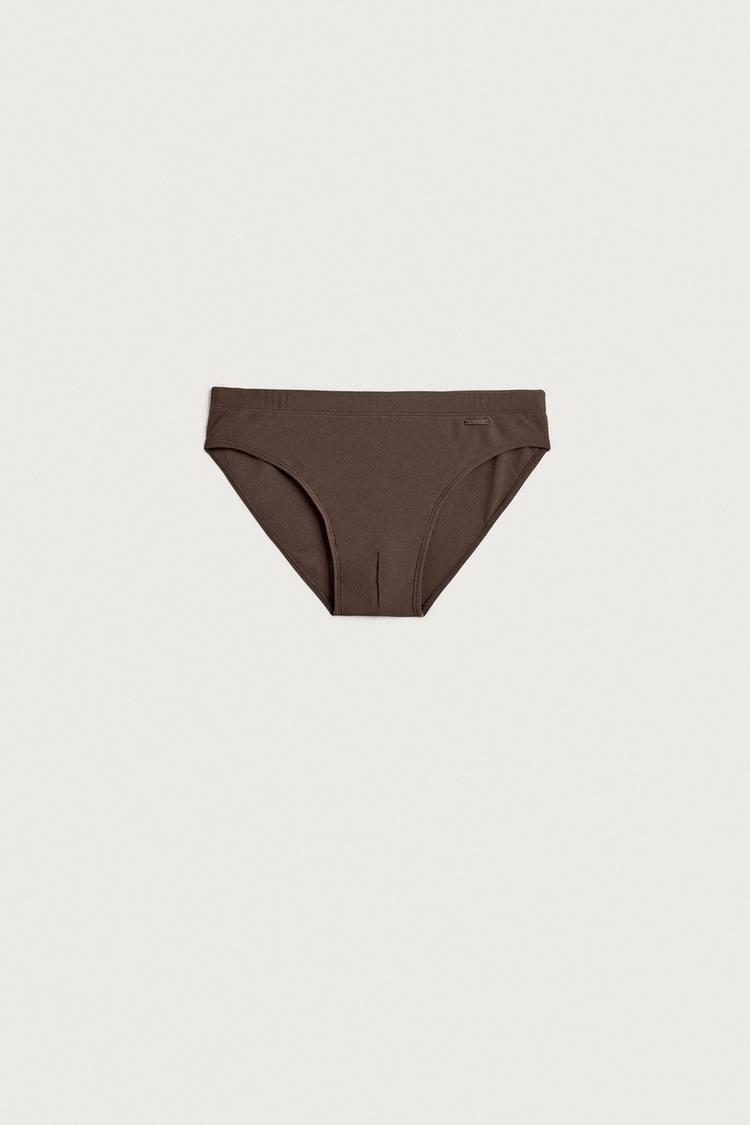 SLIP SWIMSUIT — Brown