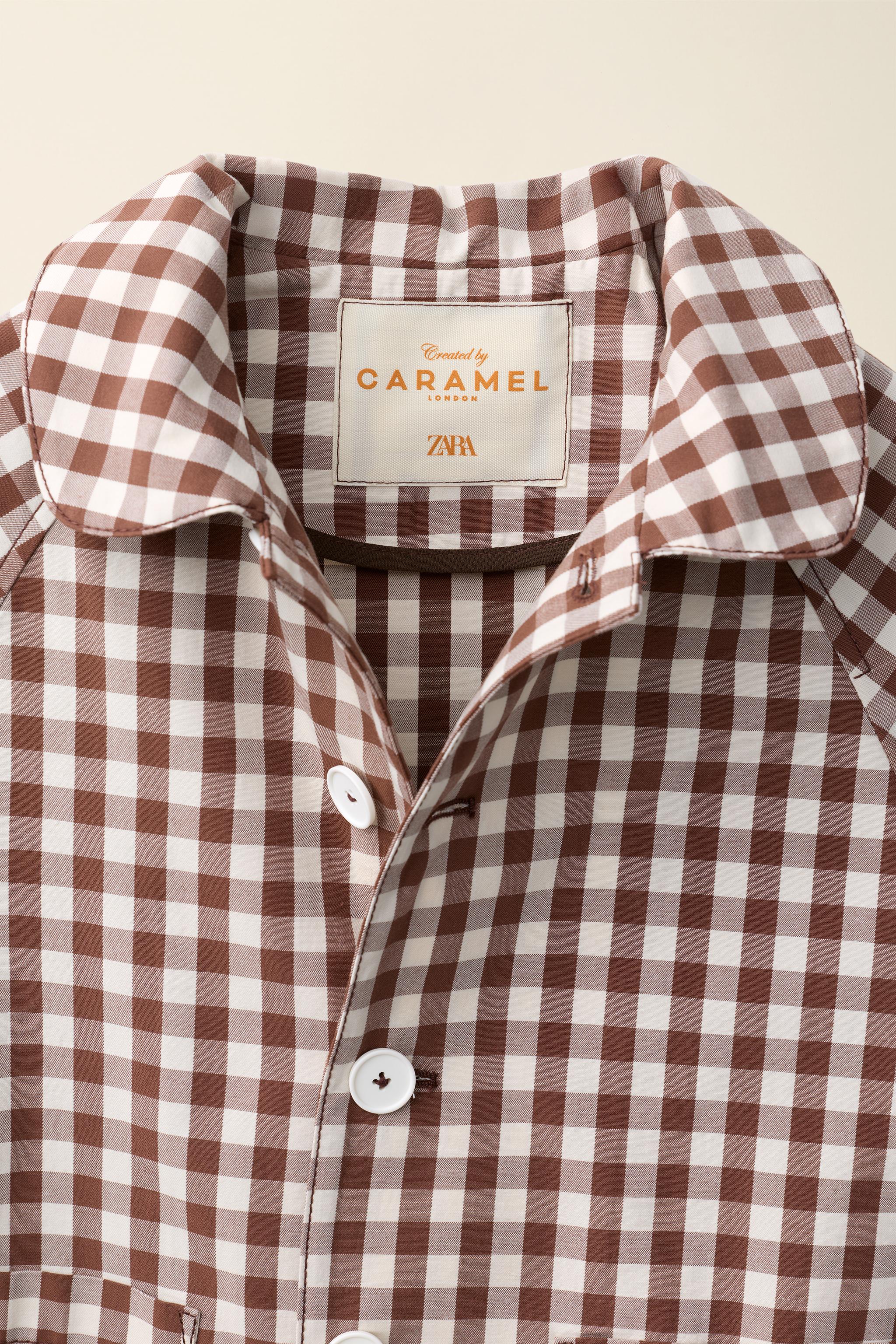 ギンガムチェックロングトレンチコート CARAMEL LONDON X ZARA