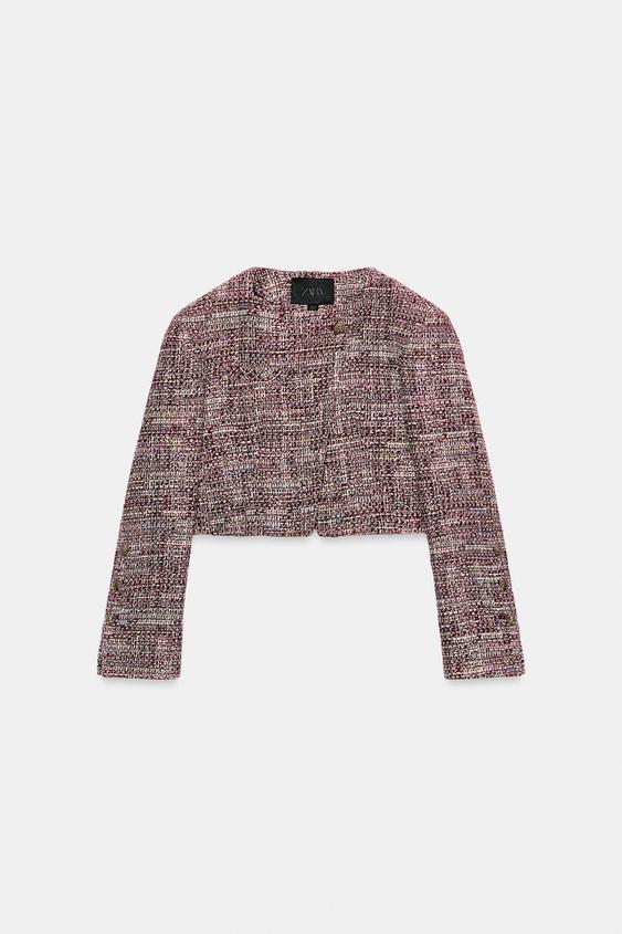 STRUCTURED ZW COLLECTION JACKET - Maroon by Zara - Image 0