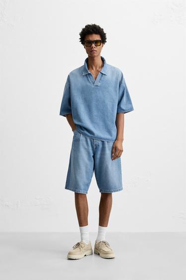 CONJUNTO DENIM LAVADO - Verde da Zara