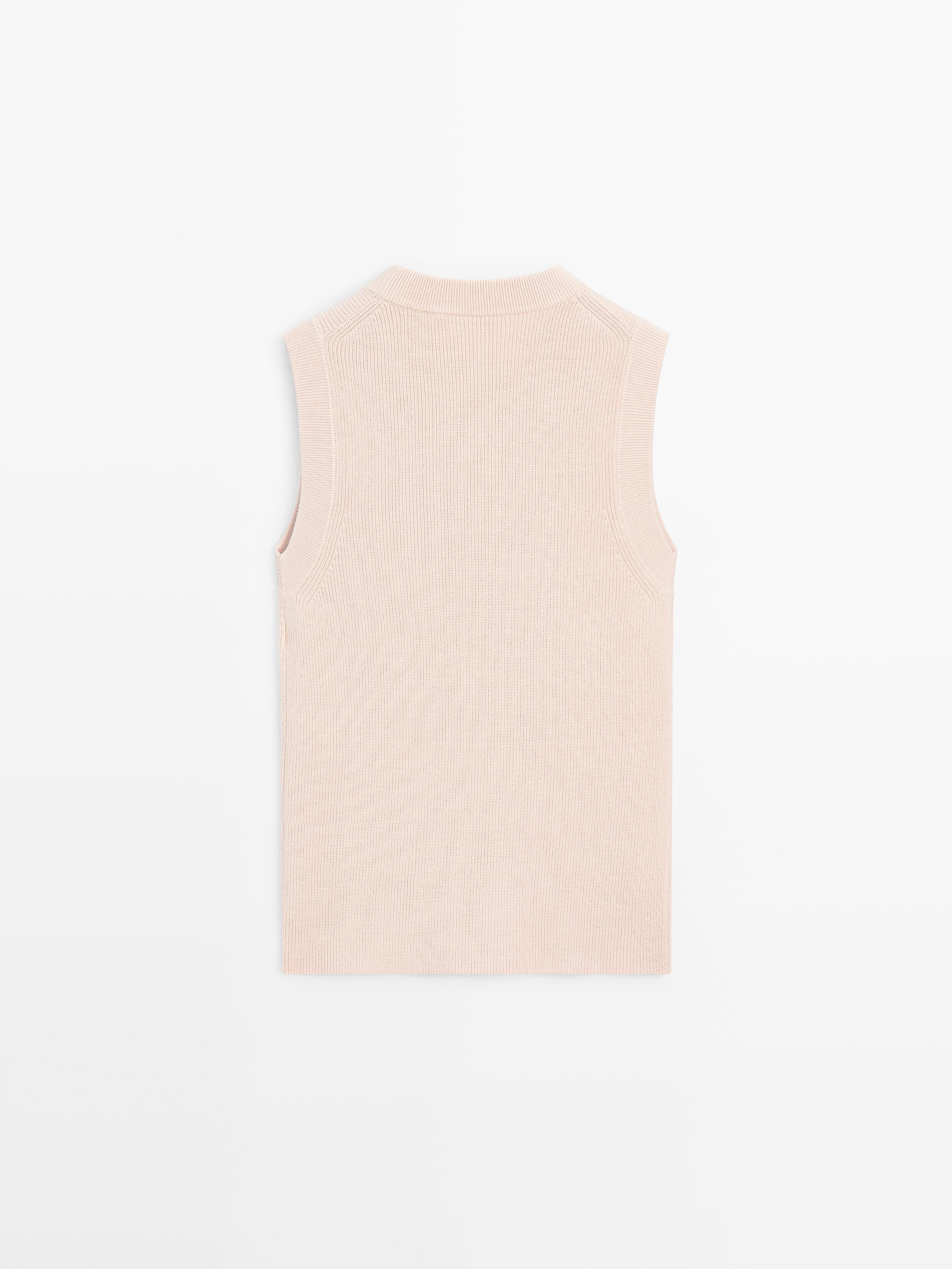 Top en maille à col rond