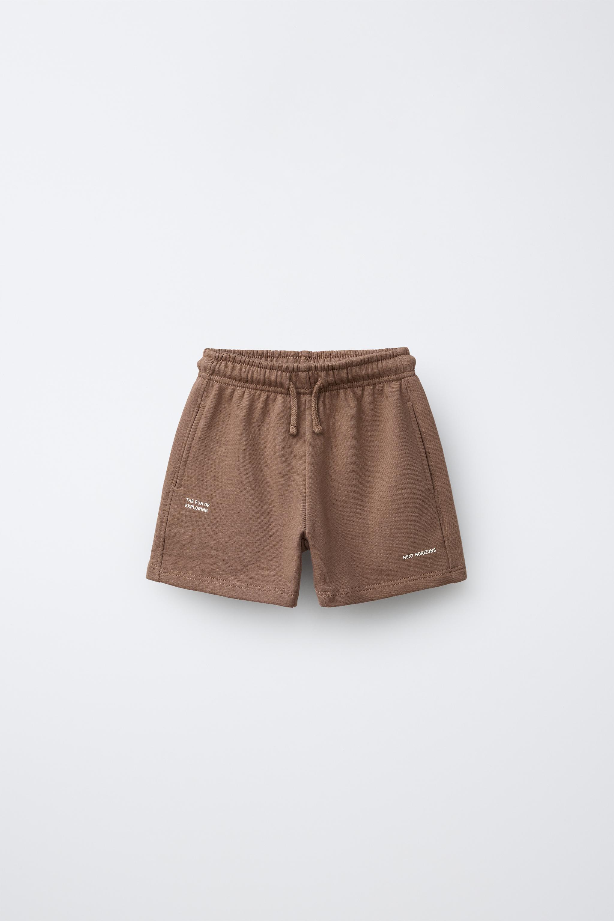 BASIC TEXT SHORTS — Brown