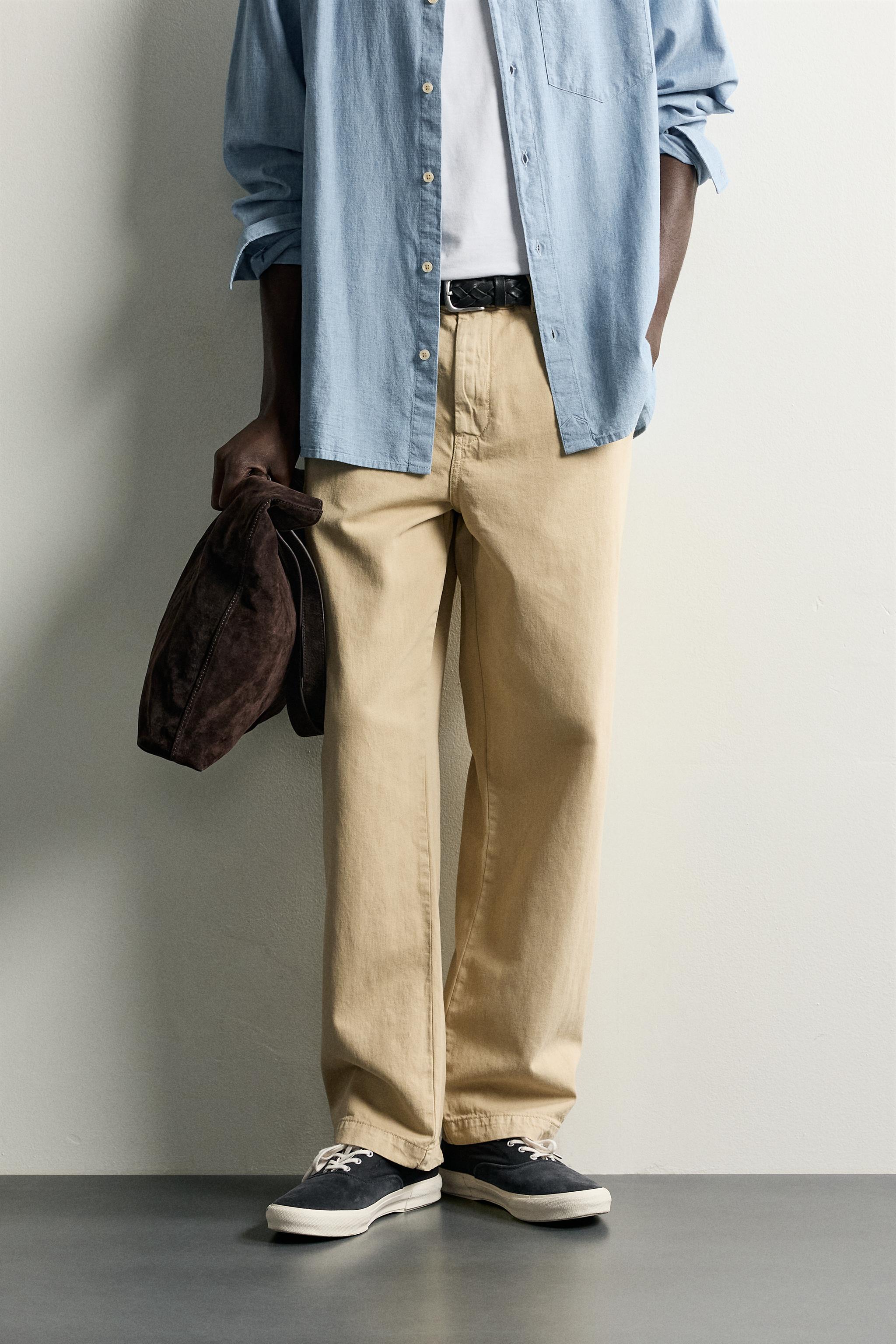 Zara STRAIGHT FIT CHINO PANTOLON görsel 2