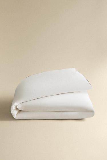 HEMP DUVET COVER AND PILLOWCASE SET - Ecru by Zara - Image 4