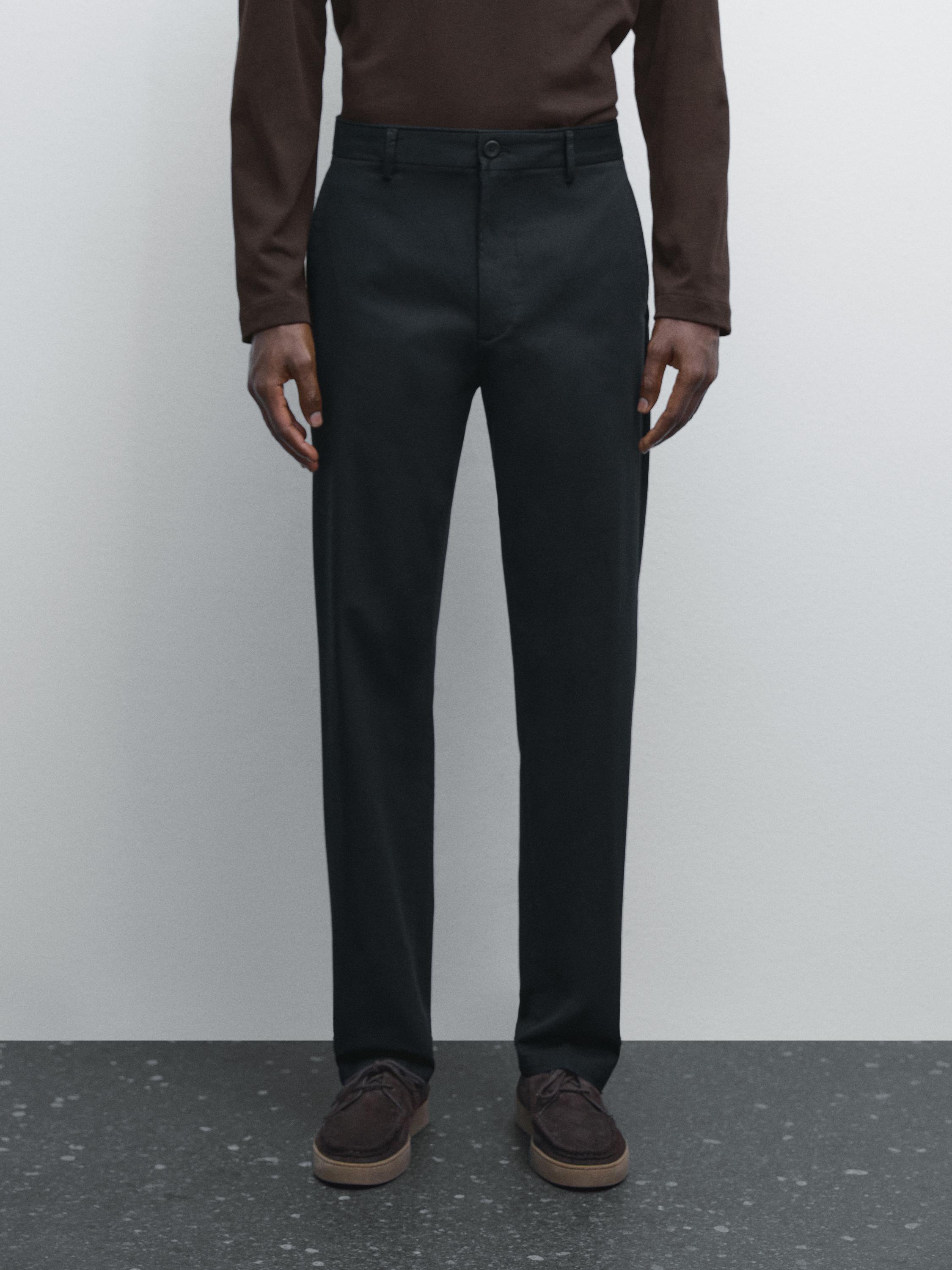 Pantalon tapered fit en coton mélang