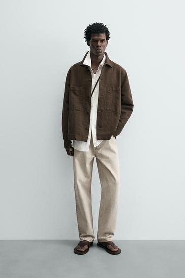 ВЕРХНЯ СОРОЧКА СТАНДАРТНОГО КРОЮ - Темно-коричневий Zara - Зображення 0