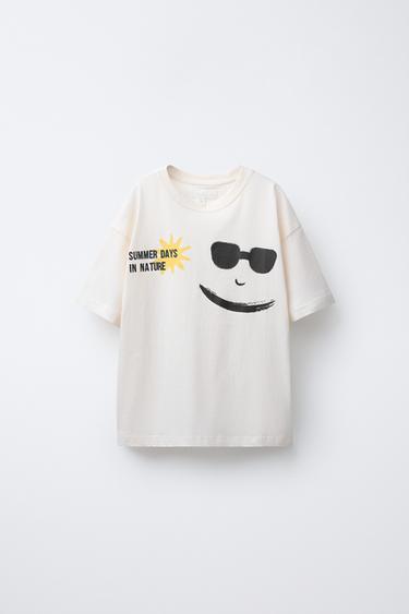 CAMISETA ESTAMPADA - Blanco roto de Zara