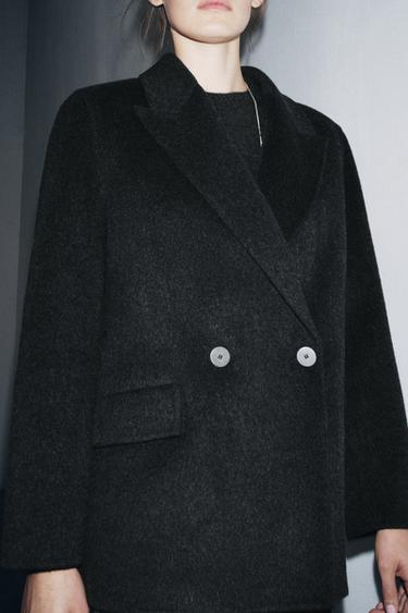 DOUBLE-BREASTED WOOL BLEND BLAZER ZW COLLECTION - Grey by Zara - Image 3