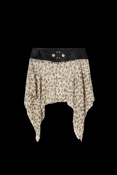LEATHER BELT SKIRT KATE MOSS X ZARA - Beige by Zara