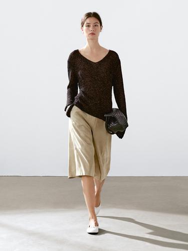Pull coton en maille moulinée - Marron de Zara - Image 0