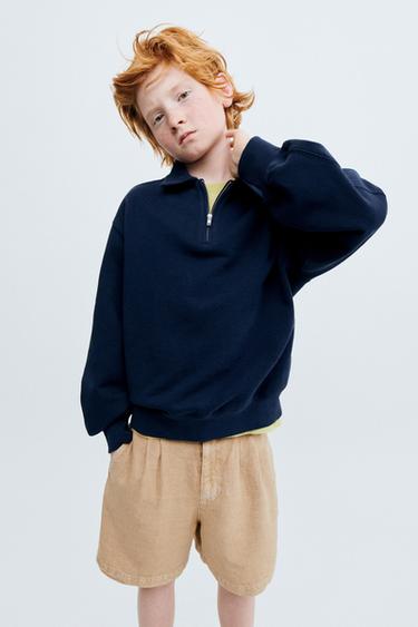 STORIESZ - ПОЛО ИЗ ФУТЕРА С МОЛНИЕЙ — СИНИЙ от Zara