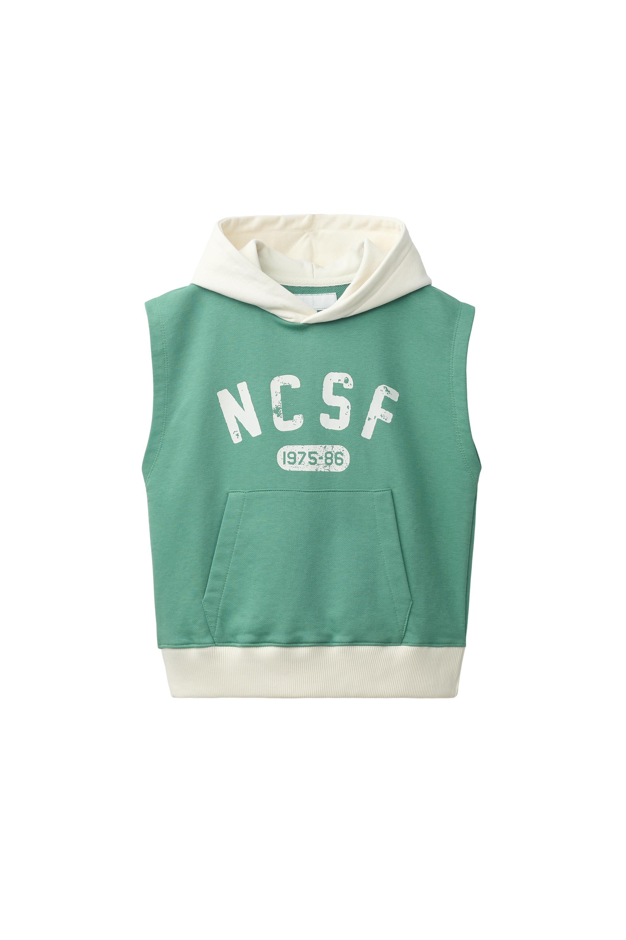 HOODED JOGGING VEST - Green | ZARA United States