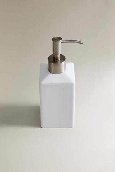WHITE EARTHENWARE SOAP DISPENSER — White 2