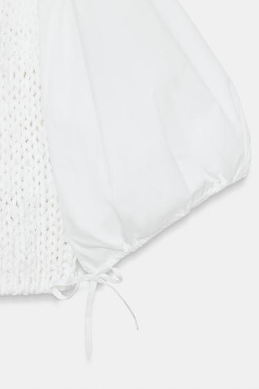 KNIT COMBINED BLOUSE - White by Zara - Image 7