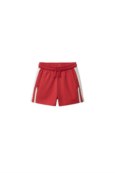 SIDE STRIPE BERMUDA SHORTS - Red by Zara