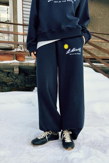 ST. MORITZ® PLUSH TROUSERS - Navy blue by Zara - Image 1