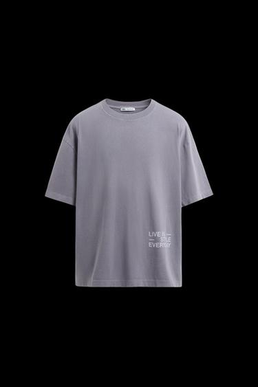 COMBINED PRINT T-SHIRT - Purple by Zara - Image 0