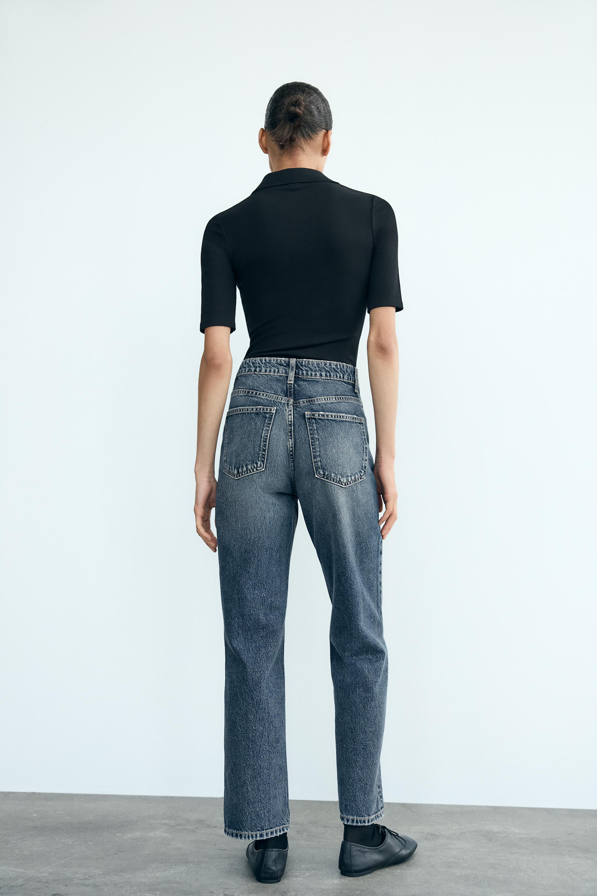 Zara denim mom jeans fashion