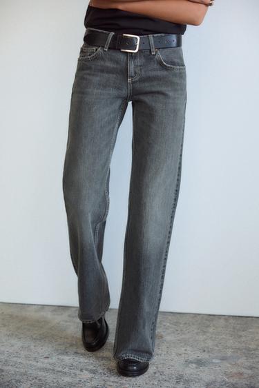 JEANS TRF WIDE LEG TIRO BAIXO - Gris antracita de Zara