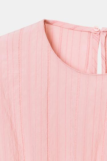 SMOCKED PUFF SLEEVE TOP - Pink by Zara - Image 8