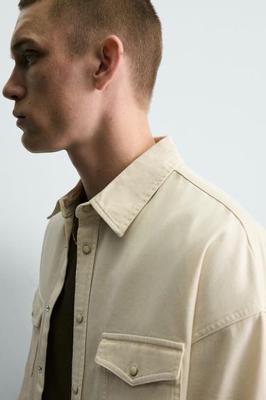 RELAXED FIT SHIRT - Oyster-white by Zara - Image 4