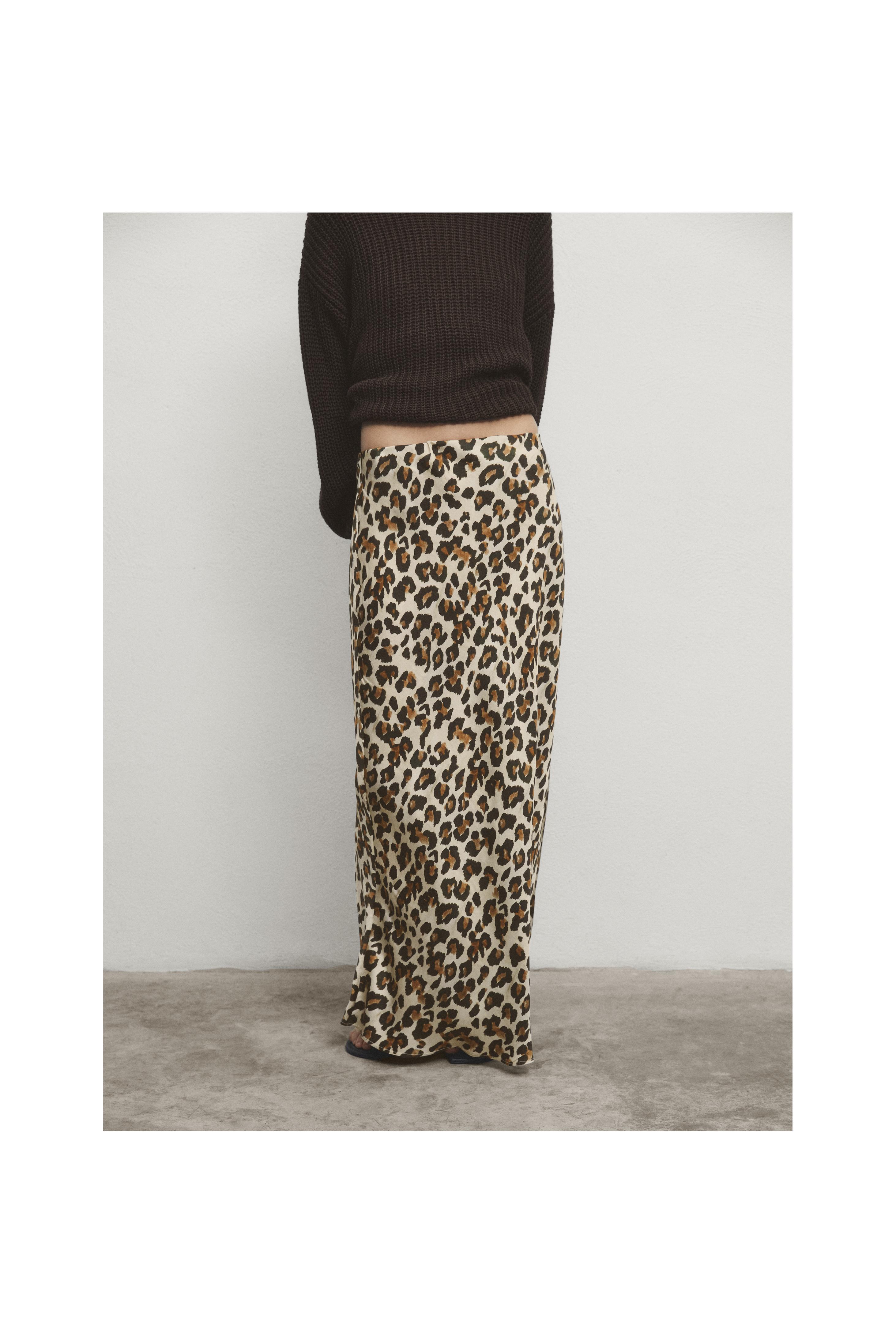 animal print skirts zara