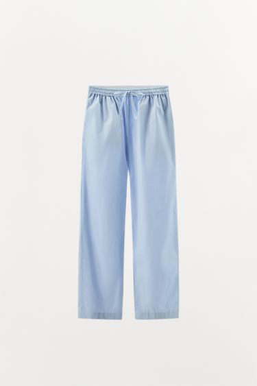 COTTON PYJAMA TROUSERS - Pastel blue by Zara - Image 2